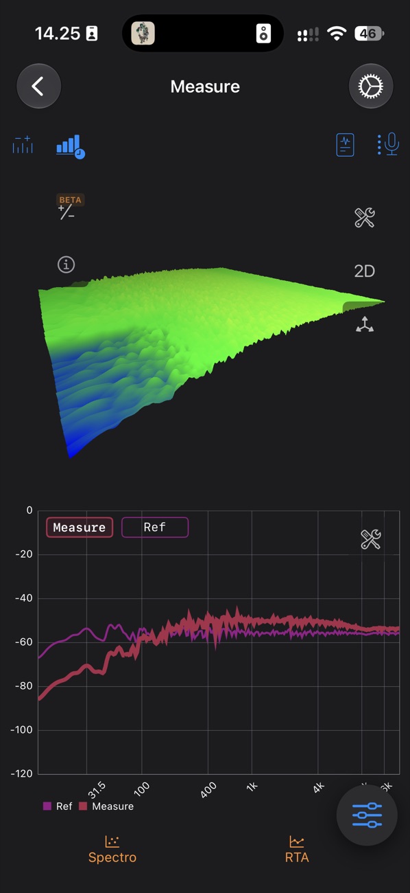 Smaart 3D spectrograph and RTA on iPhone
